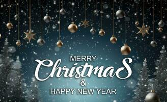 AI generated Merry christmas happy new year background photo