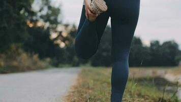 Exercise and healthy concept, Young asian runner woman running in the park in sportswear morning time, selective focus video