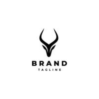 Strong Antelope Head Logo Design. Simple Bold Antelope Head Logo Design. vector