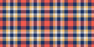 Print texture plaid seamless, famous textile check background. November tartan fabric pattern vector in red and orange colors.