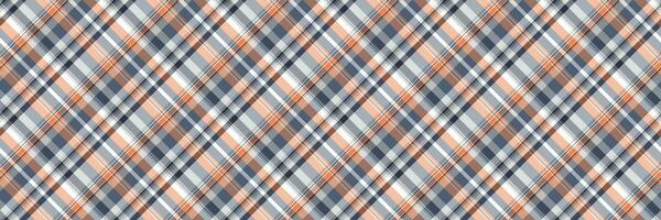 Blanket textile fabric background, endless seamless texture vector. Net tartan plaid check pattern in pastel and orange colors. vector