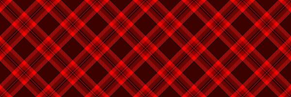 Style textile pattern texture, no people vector plaid seamless. Scarf tartan fabric check background in red and dark colors.