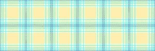 Japanese background tartan check, lovely fabric textile seamless. 1960s plaid vector pattern texture in yellow and teal colors.