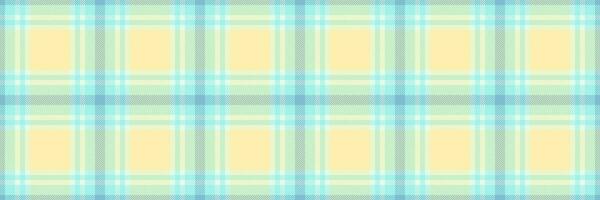 Japanese background tartan check, lovely fabric textile seamless. 1960s plaid vector pattern texture in yellow and teal colors.