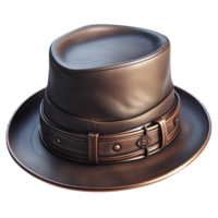 AI generated Leather top hat isolated on transparent background. AI Generated png