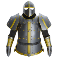 ai généré médiéval armure 3d isolé sur transparent Contexte. ai généré png