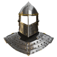 ai généré médiéval armure 3d isolé sur transparent Contexte. ai généré png