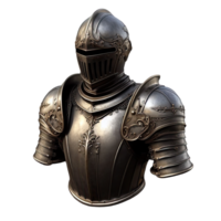 ai généré médiéval armure 3d isolé sur transparent Contexte. ai généré png