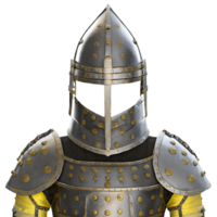 AI generated Medieval armor 3d isolated on transparent background. AI Generated png