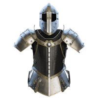 ai generado medieval armadura 3d aislado en transparente antecedentes. ai generado png