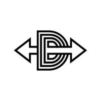 letra re y flechas logo icono diseño. adecuado para Deportes empresas y inversión. vector