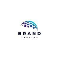 Simple Smart Dome Logo Design. Hexagons Forming A Geometric Dome Shield Symbol Design. vector