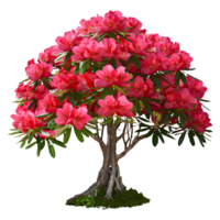 ai gerado rododendro vermelho árvore isolado em transparente fundo. ai gerado png