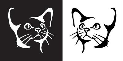 Illustration vector graphics of cat face icon