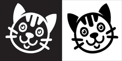 Illustration vector graphics of cat face icon