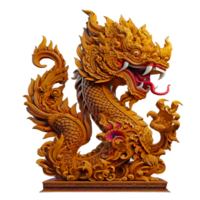 AI generated dragon statue isolated on transparent backgroun png