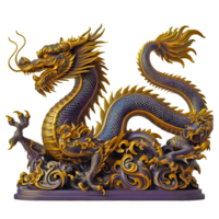 AI generated dragon statue  isolated on transparent backgroun png