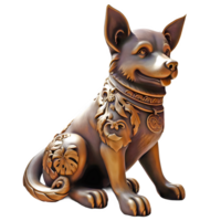 ai generiert Hund Statue solated auf transparent Hintergrund png