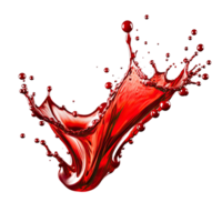 AI generated red liquid splash isolated on transparent background png