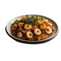 AI generated crispy seafood isolated on transparent background png