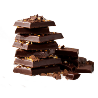 AI generated pile of chocolate isolated on transparent background png