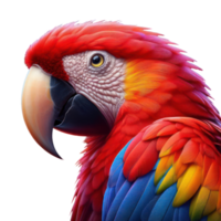 ai generado escarlata guacamayo pájaro aislado en transparente antecedentes. ai generado png