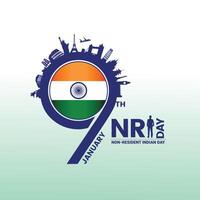 Non-Resident Indian Day Design for Banner, Poster, Web, Social Media - Pravasi Bharatiya Divas - Meaning Non-Resident Indian Day. Editable illustration design for NRI We are proud of our NRI, Jai Hind vector