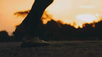 Exercise and healthy concept, Young asian runner woman running in the park in sportswear morning time, selective focus video