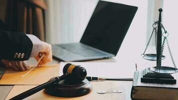 Mediation client meeting lawyer consulting government help, Businessman and Male lawyer or judge consult having team meeting with client, Law and Legal services concept. video