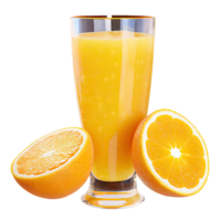 ai generado naranja jugo aislado en transparente antecedentes. ai generado png