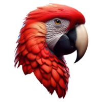 AI generated Scarlet macaw bird isolated on transparent background. AI Generated png