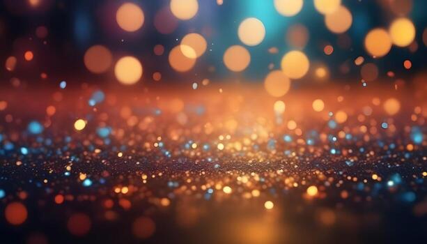 AI generated abstract bokeh background with lights and sparkles photo