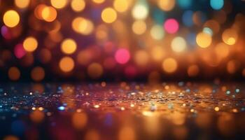 ai generado vistoso luces y bokeh antecedentes foto