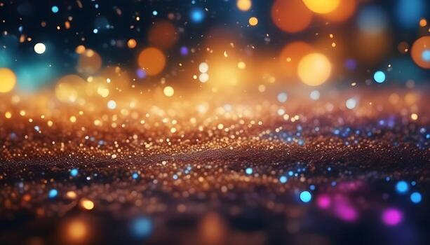AI generated abstract bokeh background with lights and sparkles photo