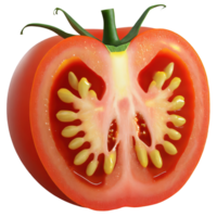AI generated Tomato half cut isolated on transparent background. AI Generated png
