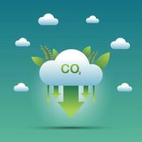 CO2 neutral. Net zero emission concept. Reduction of carbon dioxide emission. vector