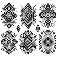 AI generated geometric tribal elements isolated on transparent background png