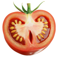 ai generado tomate medio cortar aislado en transparente antecedentes. ai generado png