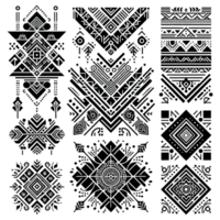 AI generated geometric tribal elements isolated on transparent background png
