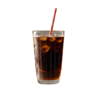 AI generated cola with straw isolated on transparent background png