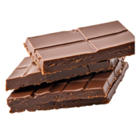 AI generated chocolate bars isolated on transparent background png