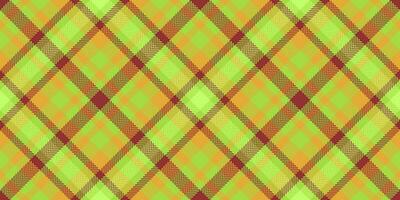 Pure tartan vector pattern, drapery plaid check fabric. Multi seamless texture background textile in green and amber colors.