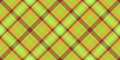 Pure tartan vector pattern, drapery plaid check fabric. Multi seamless texture background textile in green and amber colors.