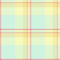 Vintage vector texture fabric, neat textile plaid seamless. Industrial tartan check pattern background in light and yellow colors.