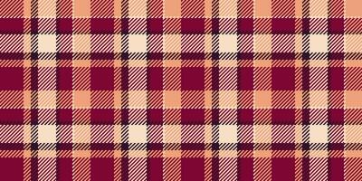 Finish pattern plaid vector, living room texture seamless check. Geometric textile fabric tartan background in pink and orange colors. vector