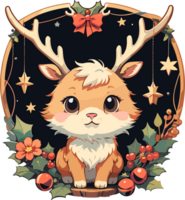 AI generated Cute Deer with Christmas Decoration Image png