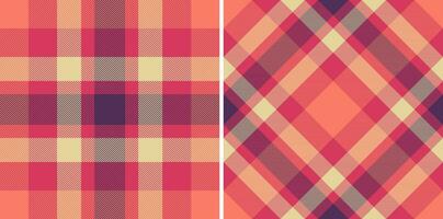 Seamless check textile of plaid texture vector with a tartan fabric pattern background.