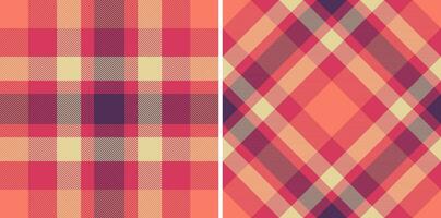 Seamless check textile of plaid texture vector with a tartan fabric pattern background.