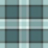 Crossed check background fabric, thin pattern texture plaid. Rustic textile tartan seamless vector in pastel and cyan colors.