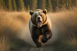 AI generated Bear's attack, Realistic images of wild animal attacks photo